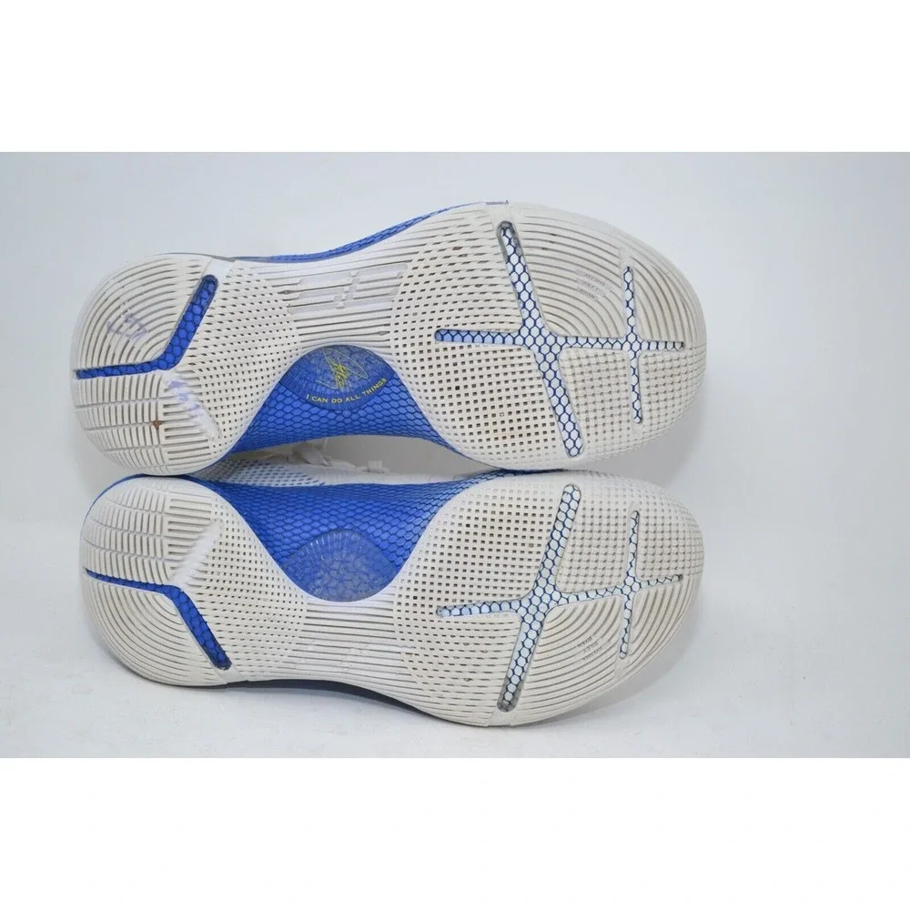 Under Armour BGS Curry 6 Boys 6Y Basketball Shoes White Blue Sneaker 3020415-103